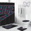 Nike Fashion Luxury Brand Premium Bathroom Set Home Decor Shower Curtain And Rug Toilet Seat Lid Covers Bathroom Set