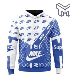 Nike Supreme Blue White Unisex 3D Hoodie 3D T-Shirt Zip 3D Hoodie Outfit For Men Women Luxury Brand Clothing