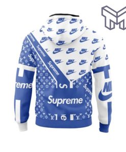 Nike Supreme Blue White Unisex 3D Hoodie 3D T-Shirt Zip 3D Hoodie Outfit For Men Women Luxury Brand Clothing