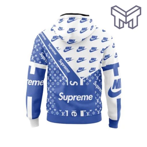 Nike Supreme Blue White Unisex 3D Hoodie 3D T-Shirt Zip 3D Hoodie Outfit For Men Women Luxury Brand Clothing