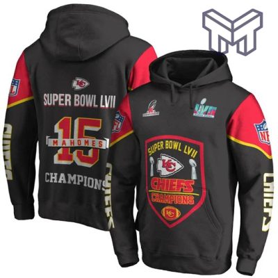 Patrick Mahomes 15 2023 Super Bowl Champions Kansas City Chiefs Super Bowl Champion 2023 Unisex 3D Hoodie 3D T-Shirt Zip 3D Hoodie