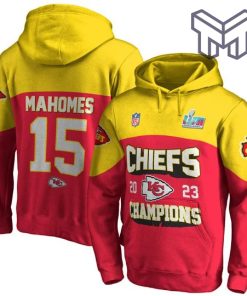 Patrick Mahomes 15 Chiefs 2023 Champions Kansas City Chiefs Super Bowl Champion 2023 Unisex 3D Hoodie 3D T-Shirt Zip 3D Hoodie