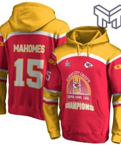 Patrick Mahomes 15 Chiefs Team Kansas City Chiefs Super Bowl Champion 2023 Unisex 3D Hoodie 3D T-Shirt Zip 3D Hoodie