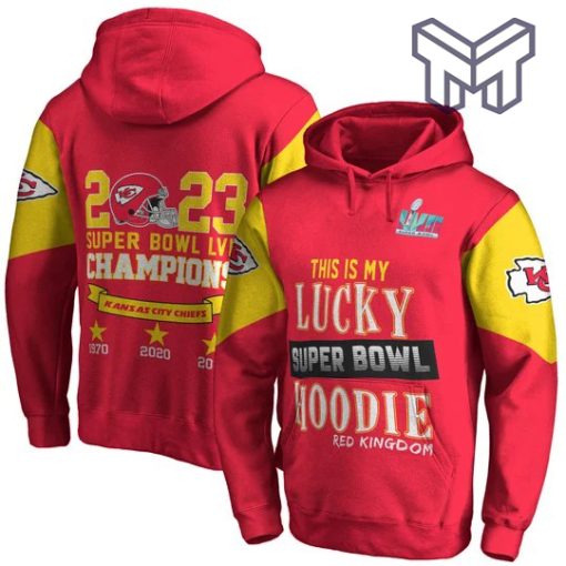 This Is My Lucky Hoodie Red Kingdom Kansas City Chiefs Super Bowl Champion 2023 Unisex 3D Hoodie 3D T-Shirt Zip 3D Hoodie
