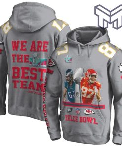 Travis Kelce 87 Kelce Bowl We Are The Best Team Kansas City Chiefs Super Bowl Champion 2023 Unisex 3D Hoodie 3D T-Shirt Zip 3D Hoodie