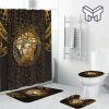 Versace Brown Medusa Fashion Luxury Brand Premium Bathroom Set Home Decor Shower Curtain And Rug Toilet Seat Lid Covers Bathroom Set