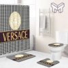 Versace Fashion Logo Limited Luxury Brand Bathroom Set Home Decor 06 Shower Curtain And Rug Toilet Seat Lid Covers Bathroom Set