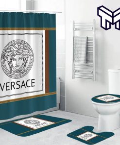 Versace Fashion Luxury Brand Premium Bathroom Set Home Decor Shower Curtain And Rug Toilet Seat Lid Covers Bathroom Set