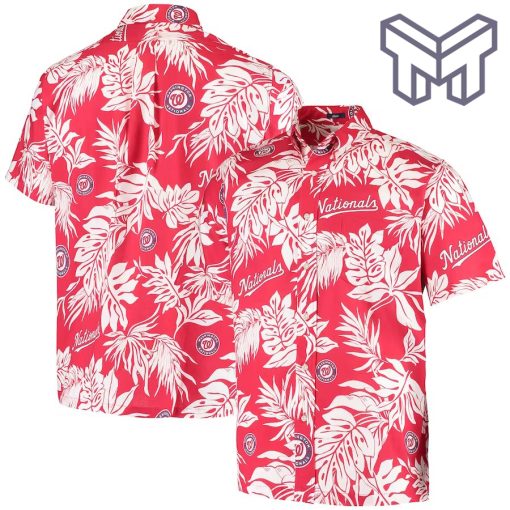 Washington Nationals Hawaiian shirt, MLB Aloha shirt, Nationals Hawaiian shirt and shorts, Red Navy Hawaiian shirt for Nationals fans.