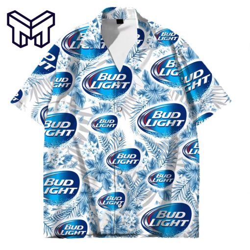 bud light Unisex Hawaiian Shirt, bud light Beer Button Up Shirt, Short-Sleeve Beer Hawaiian Shirt, Gift for Him, Funny party Beer tee