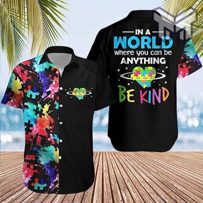 Autism Awareness Hawaii Shirt, You'll Never Walk Alone Hawaii Shirt, Autism Ribbon Aloha Shirt, Hawaiian Shirt And Shorts