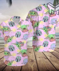 Baby Yoda Shirt, Baby Yoda Hawaiian Shirt, Star Wars Button Shirt,Hawaiian Shirt And Shorts