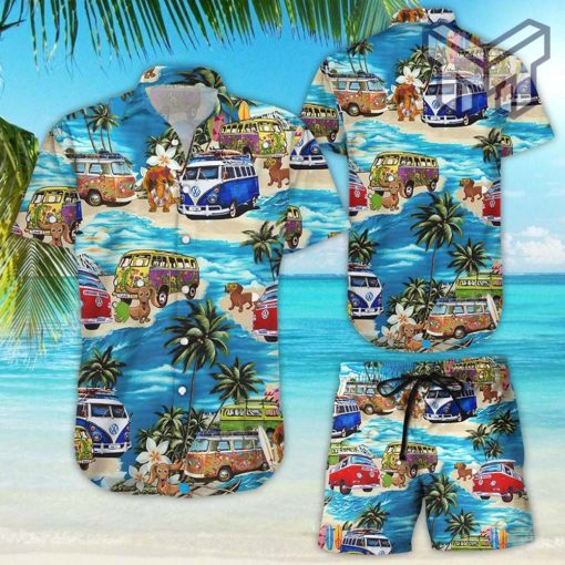 Beach Hawaii Dachshund Dog Hawaiian Shirt And Shorts