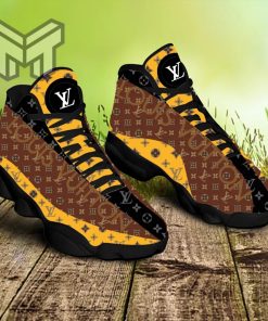 Black Yellow Louis Vuitton Air Jordan 13 Sneakers Shoes