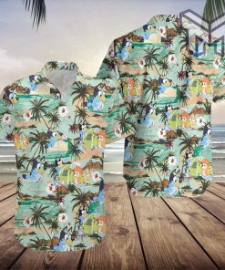 Bluey Hawaiian Shirt, Bluey Beach Shirts, Tropical Shirt, Hawaiian Shirt And Shorts