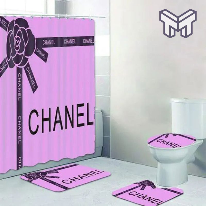 Chanel louis vuitton fashion bathroom set hot 2023 luxury shower curtain bath  rug mat home decor - Muranotex Store