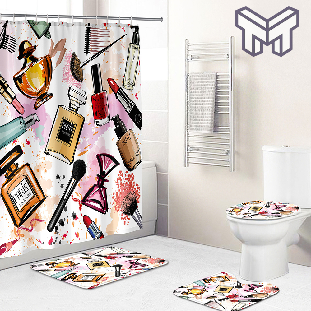 Louis Vuitton Luxury Bathroom Set Shower Curtain Style 02 - USALast