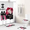 Chanel shower curtain coco Bathroom Set With Shower Curtain Shower Curtain And Rug Toilet Seat Lid Covers Bathroom Set Type 02