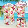 Chick-fil-A Tropical Flower Aloha Hawaiian Shirts and short, Summer hawaiian day 3d Hawaii shirt