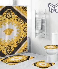 Gianni versace royal bathroom set hot 2023 luxury shower curtain bath rug mat home decor