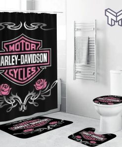Gift For Fans Harley Bathroom Mat Rug Set Waterproof Decoration