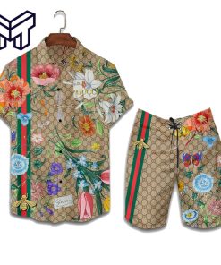 Gucci Hawaii Set Luxury Brand Fashion Hawaiian Shirt And Shorts Type 01