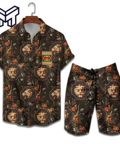 Gucci Hawaii Set Luxury Brand Fashion Hawaiian Shirt And Shorts Type 06