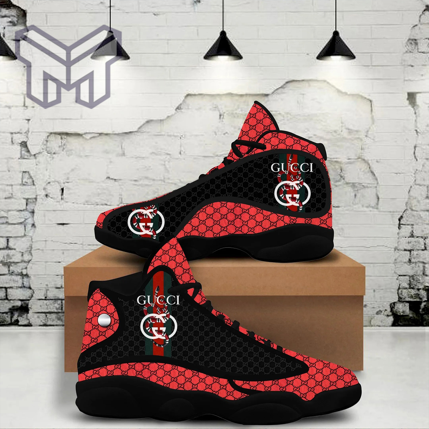 Gucci Snake White Red Air Jordan 13 Shoes - Tagotee