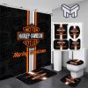 Harley Davidson Bathroom Set With Shower Curtain Shower Curtain And Rug Toilet Seat Lid Covers Bathroom Set Type 03