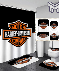 Harley Davidson Bathroom Set With Shower Curtain Shower Curtain And Rug Toilet Seat Lid Covers Bathroom Set Type 06