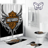 Harley Davidson Bathroom Set With Shower Curtain Shower Curtain And Rug Toilet Seat Lid Covers Bathroom Set Type 09