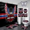 Harley Davidson Bathroom Set With Shower Curtain Shower Curtain And Rug Toilet Seat Lid Covers Bathroom Set Type 10