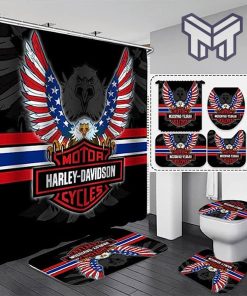 Harley Davidson Bathroom Set With Shower Curtain Shower Curtain And Rug Toilet Seat Lid Covers Bathroom Set Type 10