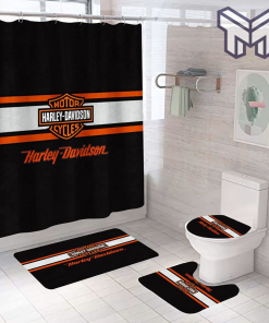 Harley Davidson Bathroom Set With Shower Curtain Shower Curtain And Rug Toilet Seat Lid Covers Bathroom Set Type 11