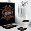 Harley Davidson Bathroom Set With Shower Curtain Shower Curtain And Rug Toilet Seat Lid Covers Bathroom Set Type 14