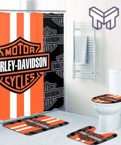 Harley Davidson Bathroom Set With Shower Curtain Shower Curtain And Rug Toilet Seat Lid Covers Bathroom Set Type 20