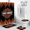 Harley Davidson Bathroom Set With Shower Curtain Shower Curtain And Rug Toilet Seat Lid Covers Bathroom Set Type 22