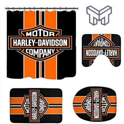 Harley Davidson Bathroom Set With Shower Curtain Shower Curtain And Rug Toilet Seat Lid Covers Bathroom Set Type 23