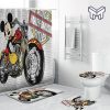 Harley Davidson In Funny Cartoon Bathroom Mat Rug Set Waterproof Decoration