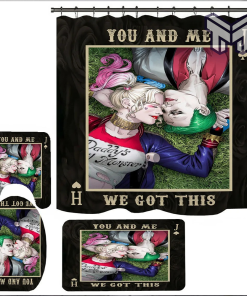 In Love Joker And Harley Quinn Bathroom Sets, Shower Curtain Sets.