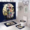 Jack Skellington and Sally Happy Halloween Bathroom Set With Shower Curtain Shower Curtain And Rug Toilet Seat Lid Covers Bathroom Set