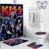 Kiss Band Music Bathroom Set With Shower Curtain Shower Curtain And Rug Toilet Seat Lid Covers Bathroom Set