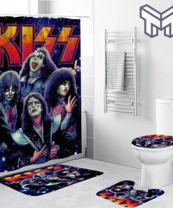 Kiss Band Music Bathroom Set With Shower Curtain Shower Curtain And Rug Toilet Seat Lid Covers Bathroom Set