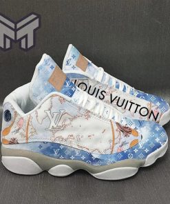 LV Louis Vuitton White Blue Air Jordan 13 Sneakers Shoes