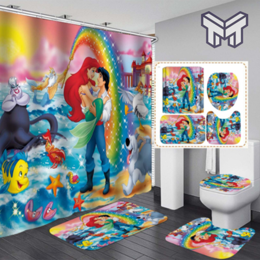 Little Mermaid Funny Cartoon Movies Bathroom Sets, Shower Curtain Sets.