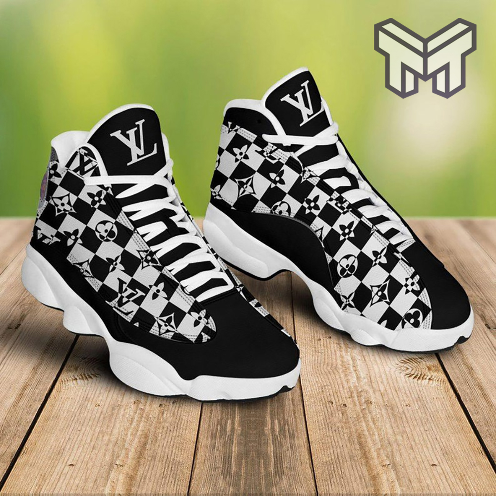 Louis Vuitton White Brown Air Jordan 13 Sneakers Shoes - Muranotex