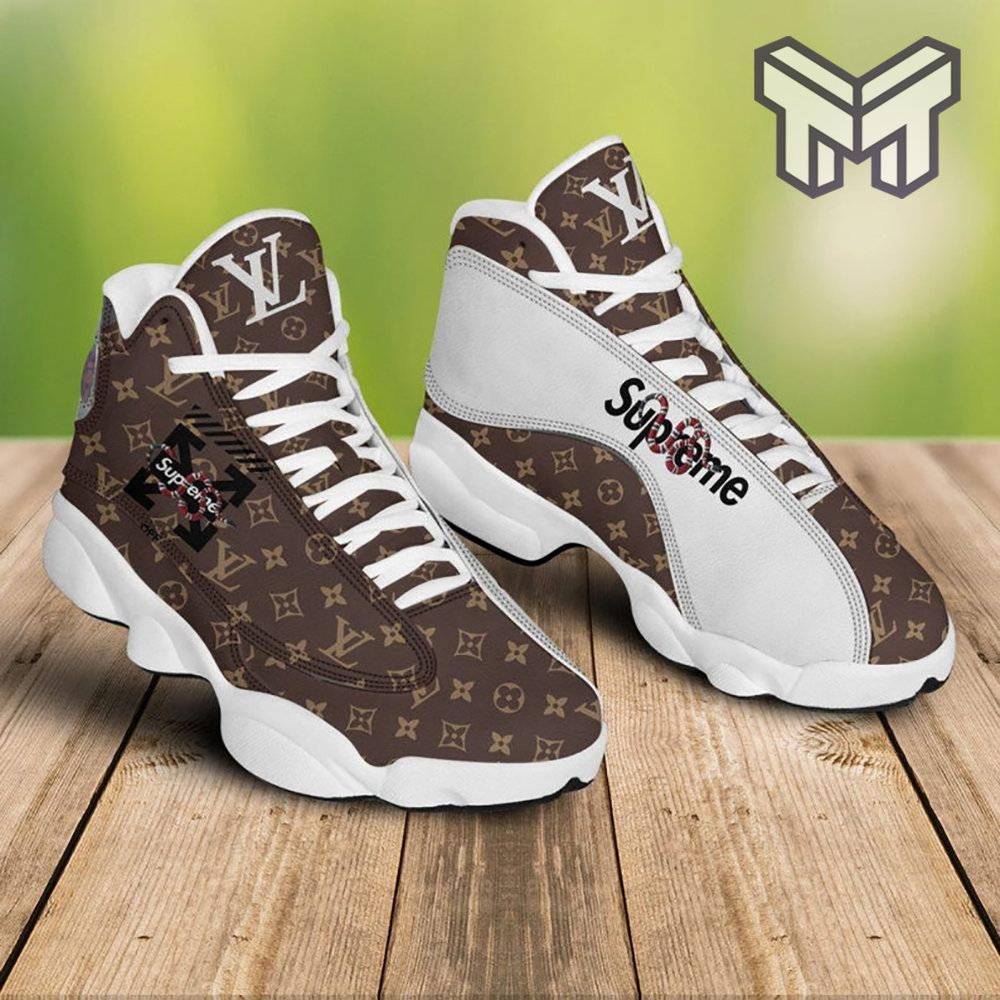 Louis Vuitton Black Brown Air Jordan 13 Sneakers Shoes - Muranotex Store