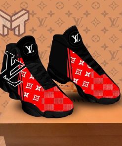 Louis Vuitton Air Jordan 13 Sneakers Shoes Black Red Hot 2023