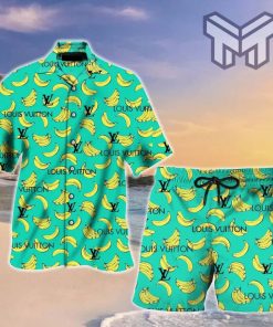 Louis Vuitton Banana Hawaii Set Luxury Brand Fashion Hawaiian Shirt And Shorts