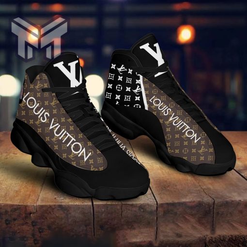 Louis Vuitton Black Brown Air Jordan 13 Sneakers Shoes